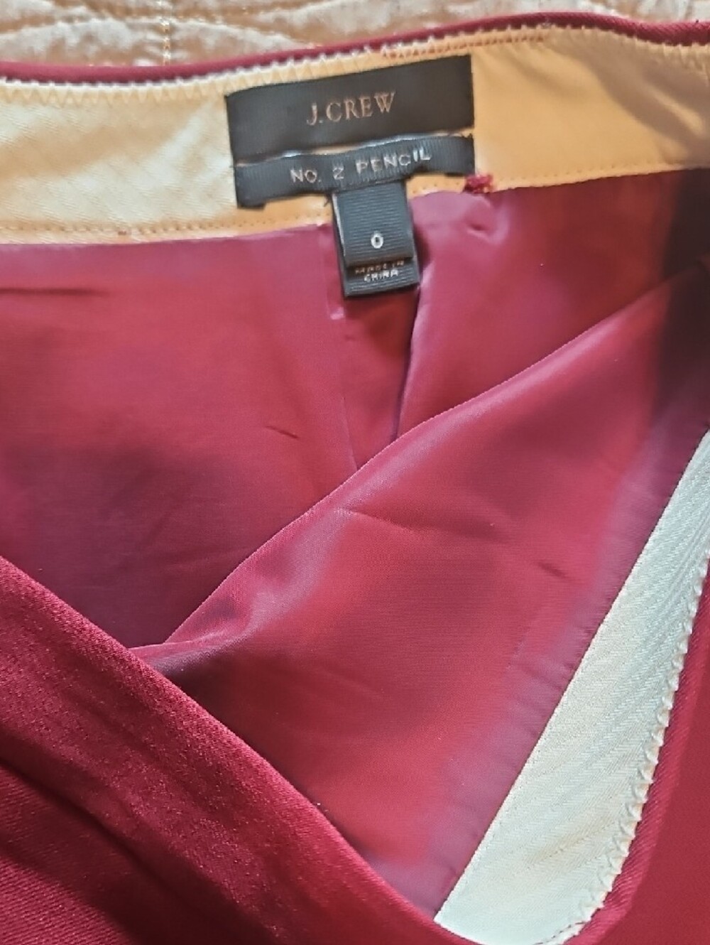 J. Crew Wine Red Pencil Skirt - Picture 5 of 5